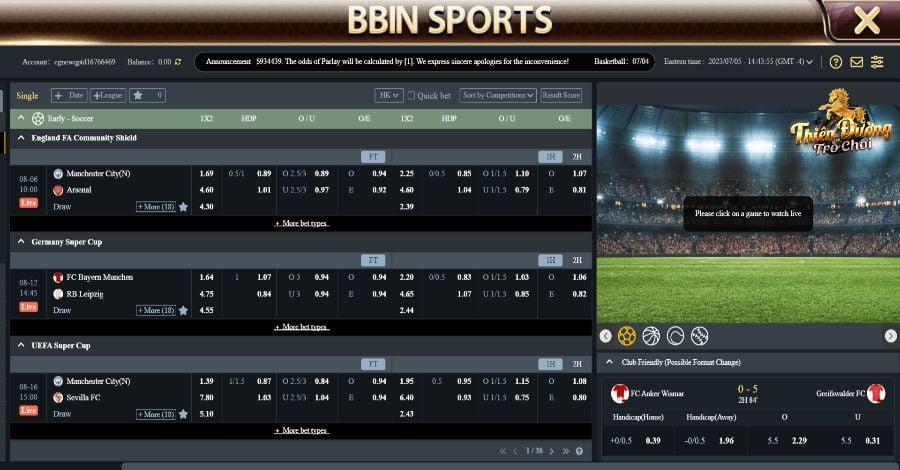 BBIN Sports - Sảnh cá cược thể thao danh tiếng bậc nhất 4 Tại sao nên tham gia cá cược tại sảnh BBIN Sports
