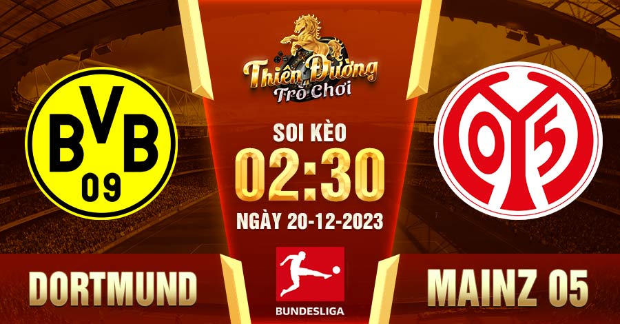 Soi kèo Dortmund vs Mainz 05, 2h30, 20/12 - Bundesliga